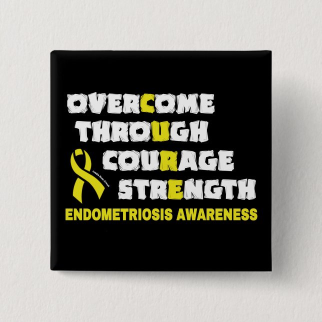 Badge Carré 5 Cm CURE...Endometriose (Devant)