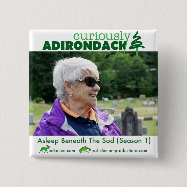 Badge Carré 5 Cm Curieusement bouton Adirondack (Natalie Leduc) (Devant)