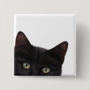 Badge Carré 5 Cm Curious Kitty Digital Painting