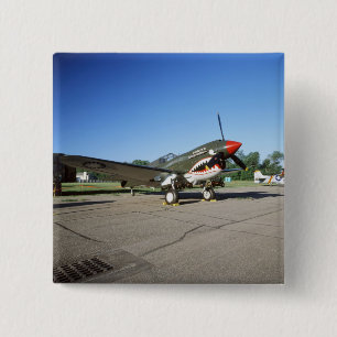 Badge Carré 5 Cm Curtiss P-40 Warhawk, au Minnesota CAF Air Show