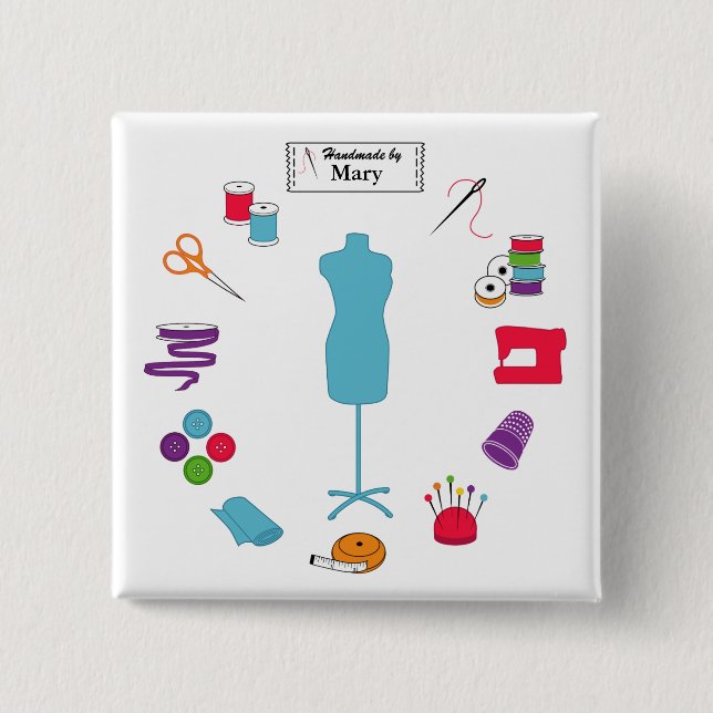 Badge Carré 5 Cm Customiser le Étiquette (Devant)