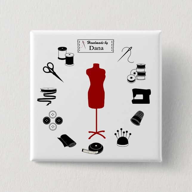 Badge Carré 5 Cm Customiser les boutons Étiquette (Devant)