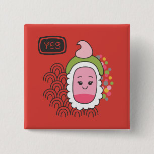 Badge Carré 5 Cm Cute asiatique Kawaii Sushi