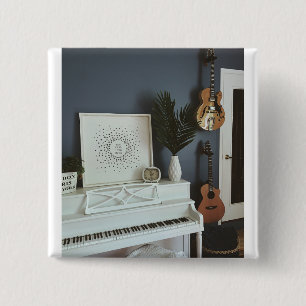 Badge Carré 5 Cm Cute Bass Guitare