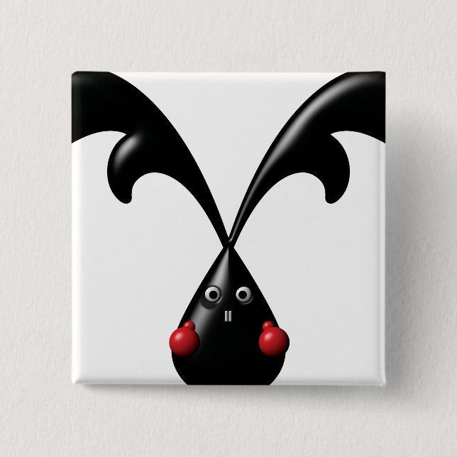 Badge Carré 5 Cm Cute Bunny Boxer Lapin (Devant)