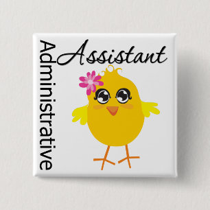 Badge Carré 5 Cm Cute Career Chick Adjointe administrative