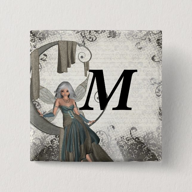Badge Carré 5 Cm Cute manga fairy (Devant)
