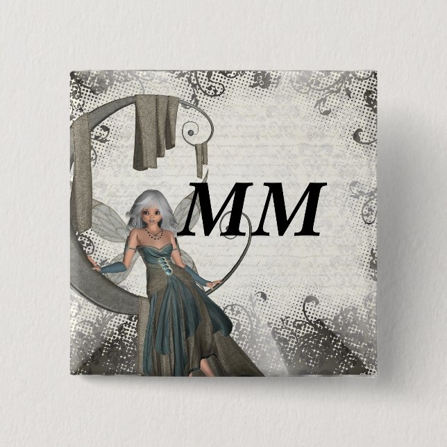Badge Carré 5 Cm Cute manga fairy (Devant)