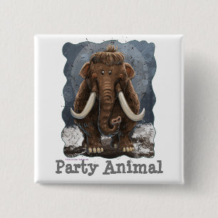 Badge Carré 5 Cm Cute Mastodon