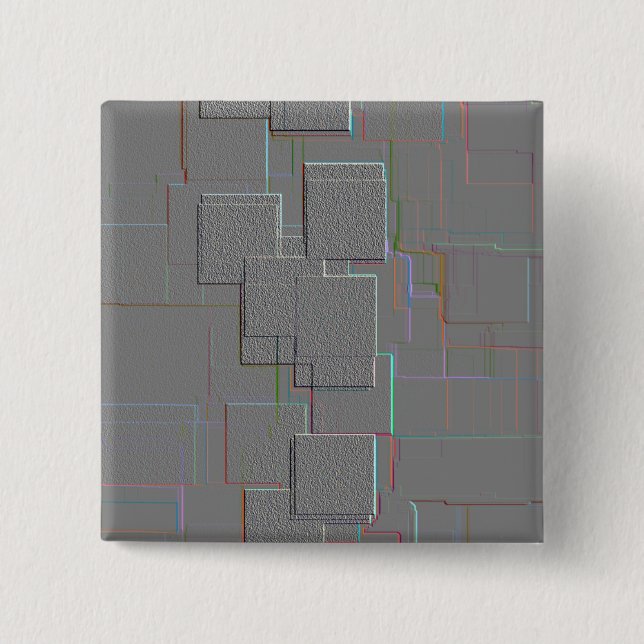 Badge Carré 5 Cm "Cyber gothique" Art géométrique (Devant)