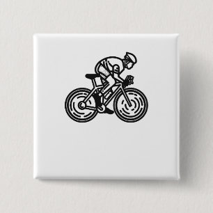 Badge Carré 5 Cm cycliste