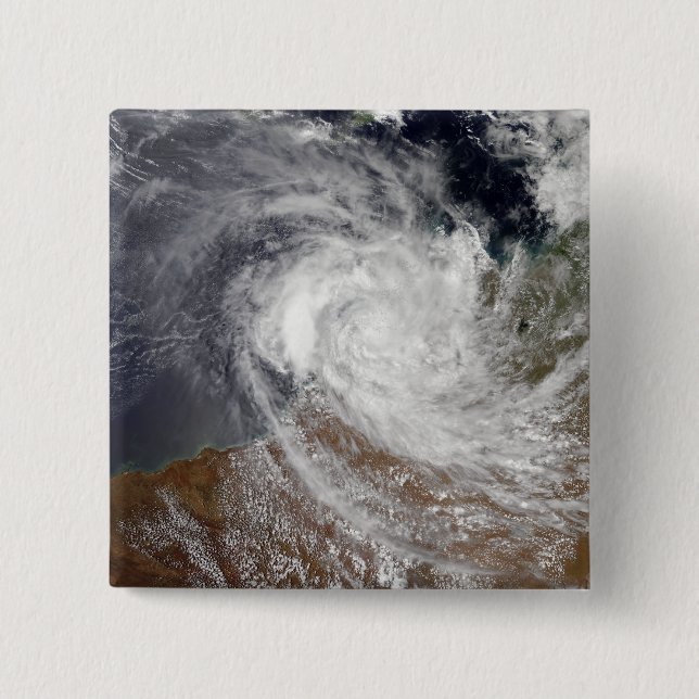 Badge Carré 5 Cm Cyclone tropical Billy sur l'Australie (Devant)