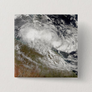 Badge Carré 5 Cm Cyclone tropical Olga sur le nord-est de l'Austral