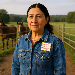 Badge Carré 5 Cm D.N.A - Déterminé Amérindien (y)