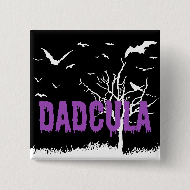 Badge Carré 5 Cm Dadcula Purple Driple Police Flying Bats (Devant)