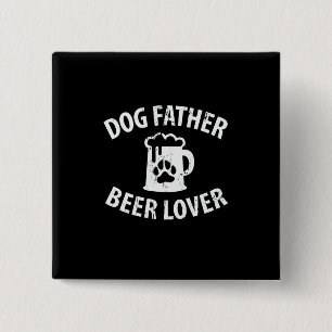 Badge Carré 5 Cm Daddy Gift Dog Father Beer Lover