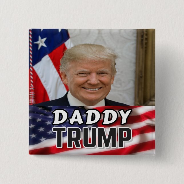 Badge Carré 5 Cm Daddy Trump (Devant)
