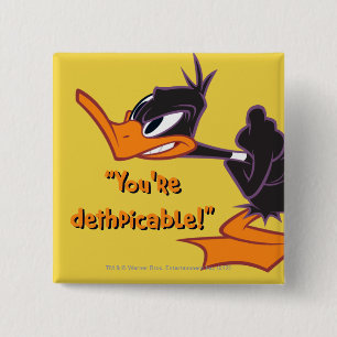 Badge Carré 5 Cm DAFFY DUCK™ Prêt à combattre