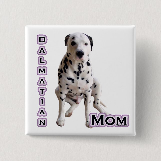 Badge Carré 5 Cm Dalmatien Maman 4 - Bouton (Devant)