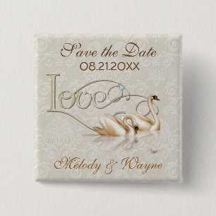 Badge Carré 5 Cm Damask Elegance