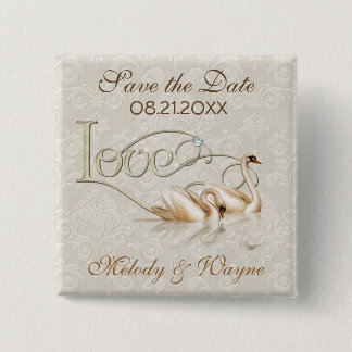 Badge Carré 5 Cm Damask Elegance