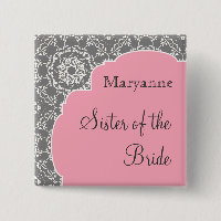 Damassé d'AnnaLiese - bouton nuptiale gris rose de