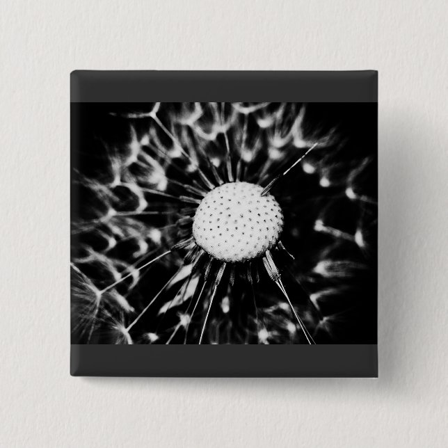 Badge Carré 5 Cm dandelion blacq (Devant)