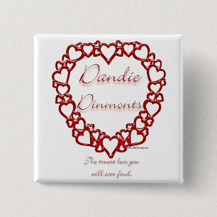 Badge Carré 5 Cm Dandie Dinmont Terrier Véritable Amour