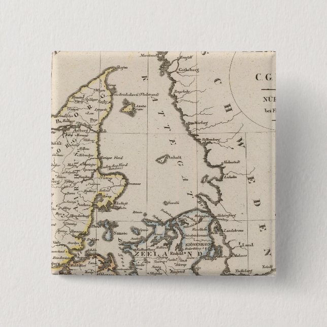 Badge Carré 5 Cm Danemark 6 (Devant)