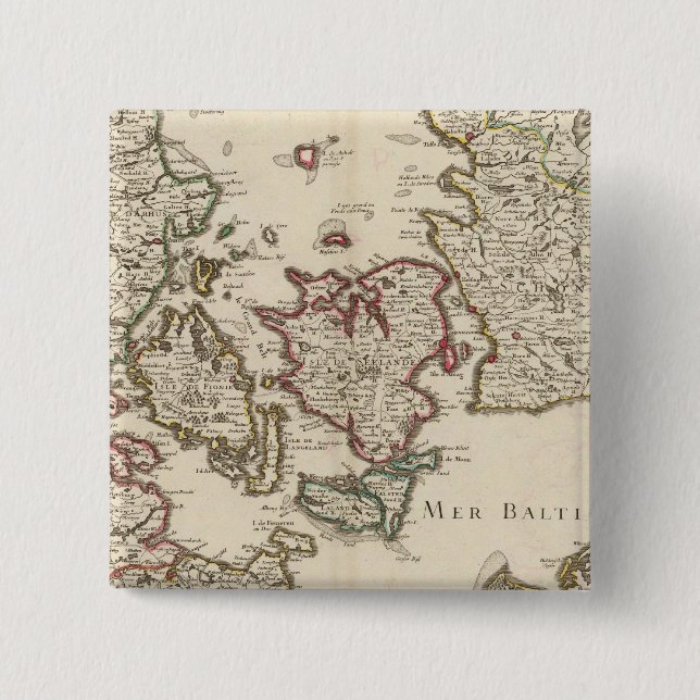 Badge Carré 5 Cm Danemark 7 (Devant)