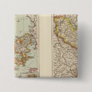 Badge Carré 5 Cm Danemark, Alsace Lorraine, Palatinat