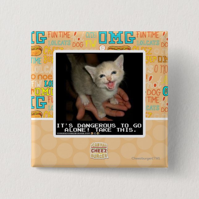 Badge Carré 5 Cm Dangereux (Devant)