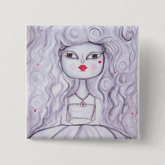 Badge Carré 5 Cm Dans le bouton d'amour