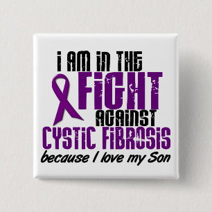 Badge Carré 5 Cm Dans le combat contre le FILS de mucoviscidose