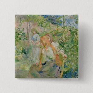 Badge Carré 5 Cm Dans le jardin au Roche-Plat, 1894