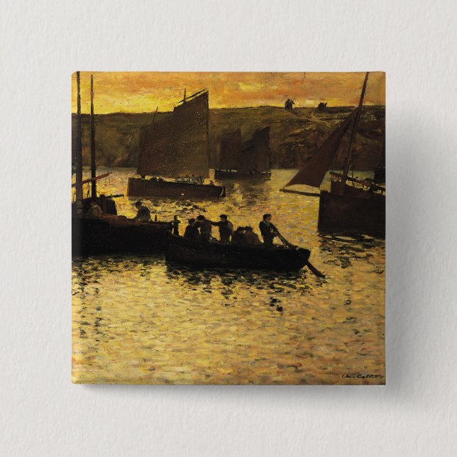 Badge Carré 5 Cm Dans le port, 1895 (Devant)