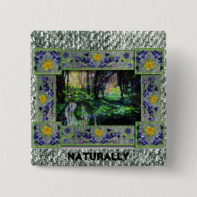 Badge Carré 5 Cm Dans les bois (Devant)