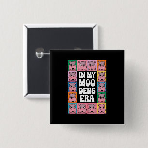 Badge Carré 5 Cm Dans Mon ère Moo Deng Moo Deng Hippo Lover