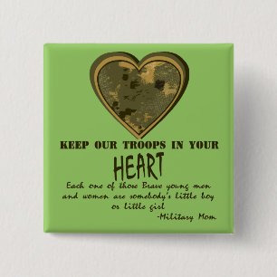 Badge Carré 5 Cm Dans nos coeurs