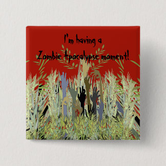 Badge Carré 5 Cm Dans un jardin de zombi