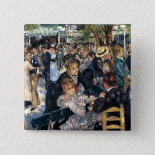 Badge Carré 5 Cm Danse au Moulin de la Galette par Renoir