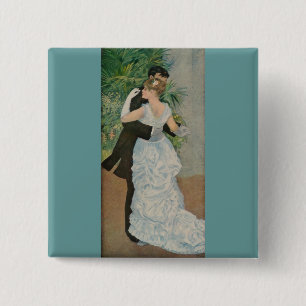 Badge Carré 5 Cm Danse dans la ville de Pierre-Auguste Renoir (1883