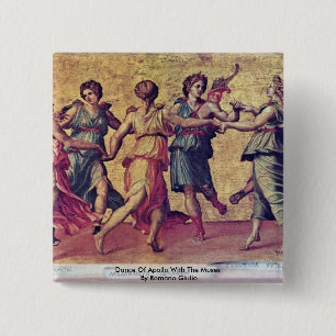 Badge Carré 5 Cm Danse d'Apollo avec les Muses par le romano Giulio