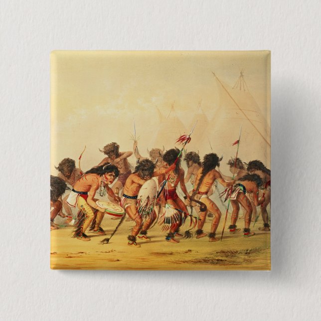 Badge Carré 5 Cm Danse de Buffalo, c.1832 (Devant)
