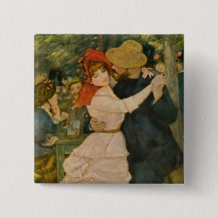 Badge Carré 5 Cm Danse de Pierre-Auguste Renoir à Bougival (1883)