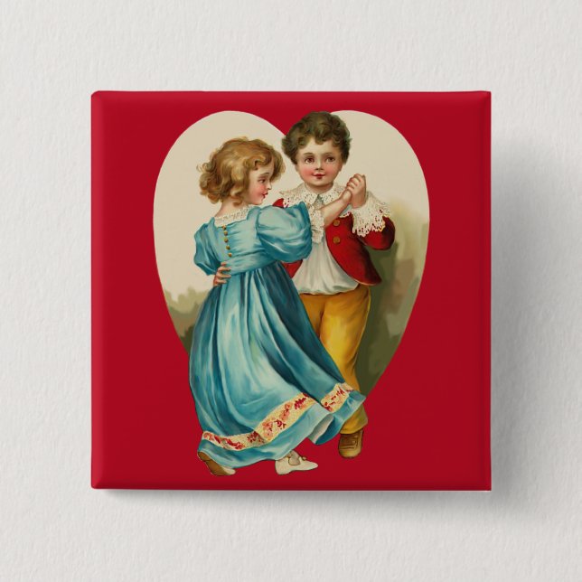Badge Carré 5 Cm Danse des garçons et des filles (Devant)