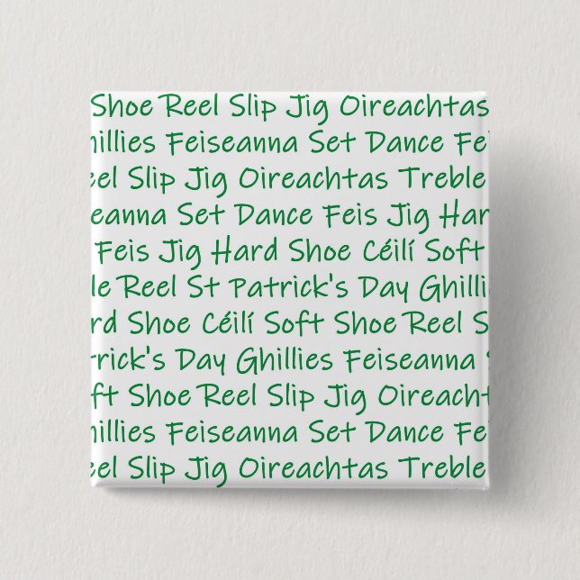 Badge Carré 5 Cm Danse d'Irlandais (Devant)