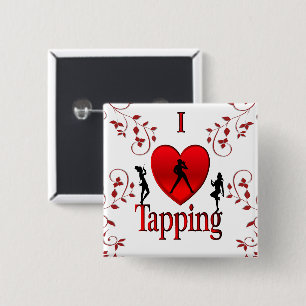 Badge Carré 5 Cm Danse I Heart Tap