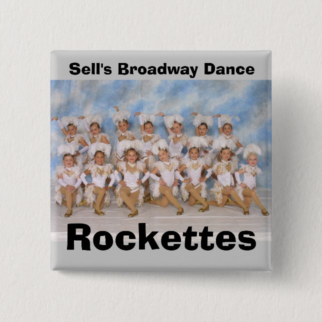 Badge Carré 5 Cm Danse Rockettes de Broadway de la vente (Devant)