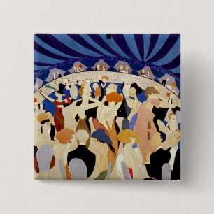 Badge Carré 5 Cm Danser dans un groupe de jazz